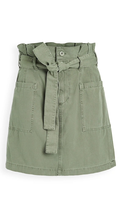 Joe's Jeans Utility Paperbag-waist Mini Skirt In Army Green