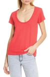 Rag & Bone The Slub U-neck T-shirt In Bright Pink