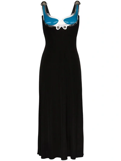 Christopher Kane Gel Bust Knit Jersey Dress In Black