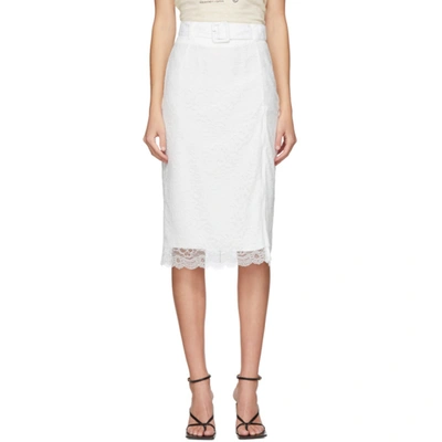 Commission Nyc Ssense Exclusive White Lace Pencil Skirt