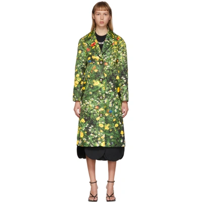 Christopher Kane London Fields Satin Coat In Green