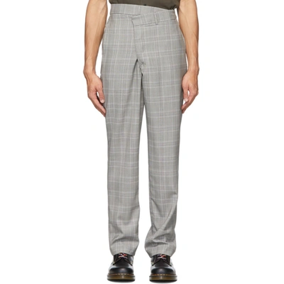 R13 Grey Plaid Crossover Trousers