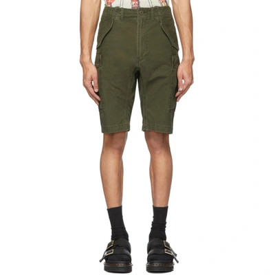 R13 Green Military Cargo Shorts In Olive