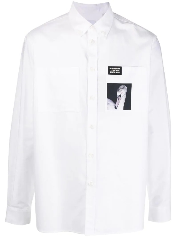 burberry white button down shirt