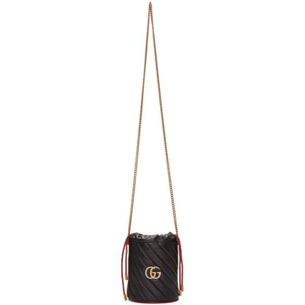 Gucci Gg Marmont Mini Quilted Leather Bucket Bag In 8277 Black ModeSens