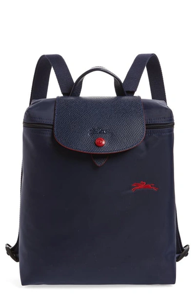 Longchamp Le Pliage Club Nylon Backpack In Navy