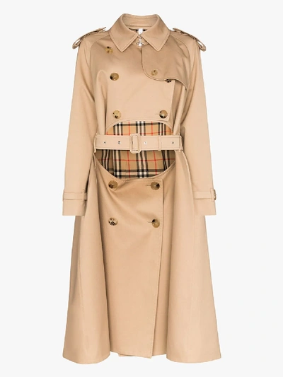 Burberry Cutout Double-breasted Trench Coat In Brown
