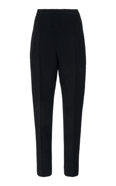Andrew Gn High-rise Crepe Tapered Pants In Black