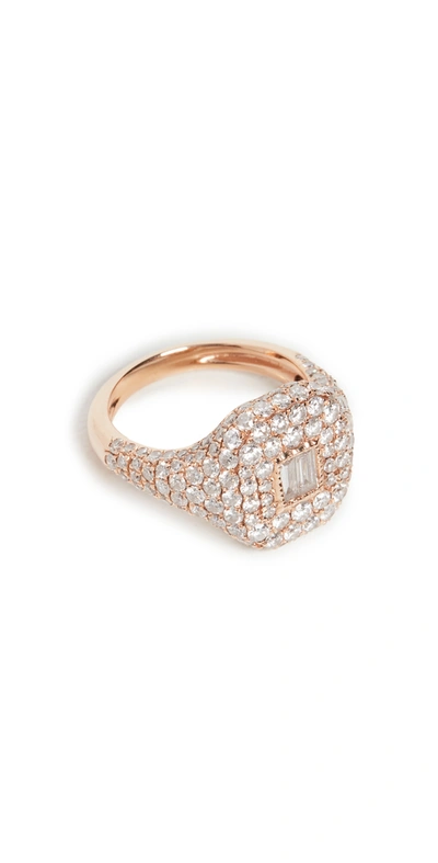 Shay 18kt Yellow Gold Pave Diamond Ring In Pink