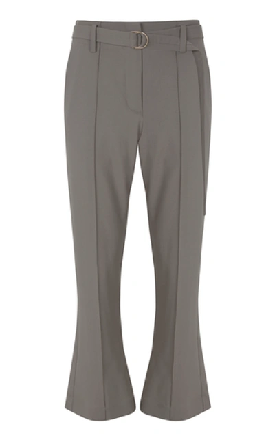Eudon Choi Evelyn Cropped Wool Trouser In Brown