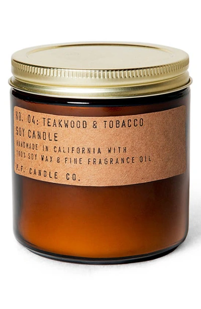 P.f Candle Co. Soy Candle, 7.2 oz In Teakwood And Tobacco