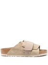 Birkenstock Arizona Kyoto Sandal In Taupe At Urban Outfitters In Biege