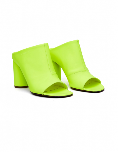 Vetements Neon Yellow Leather Shoes In Green