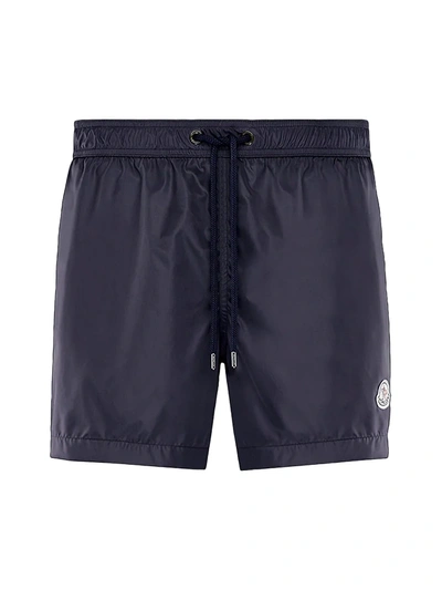 Moncler Swim Trunks With Logo In Navy