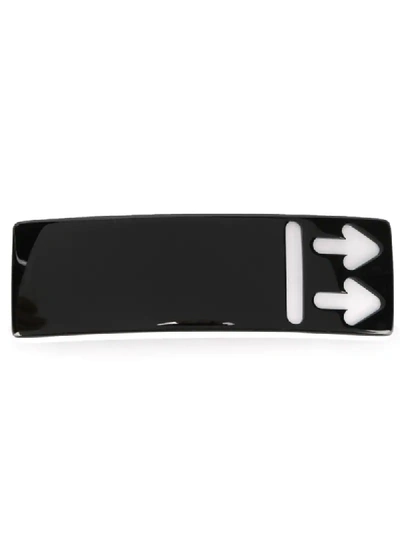 Off-white Double Arrow Hair Clip In Black