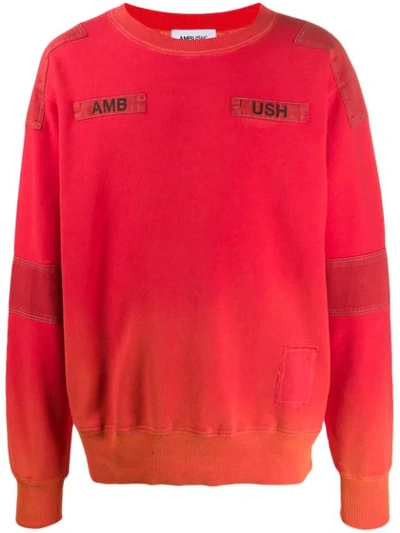 Ambush Stitched Logo Sweatshirt In Red