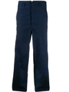 Marni Wide-leg Cotton Trousers In Blue