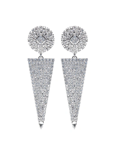 Alessandra Rich Crystal-embellished Sphere And Triangle Earrings