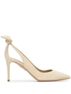 Aquazzura 85mm Bow Tie Pumps In Yellow