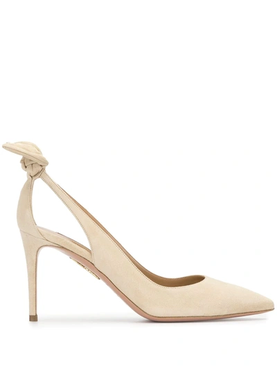 Aquazzura 85mm Bow Tie Pumps In Yellow