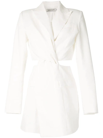 Anna Quan Chiara Twist-detail Blazer Dress In White