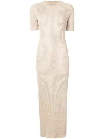 Anna Quan Melina Ribbed Sweater Dress In Neutrals