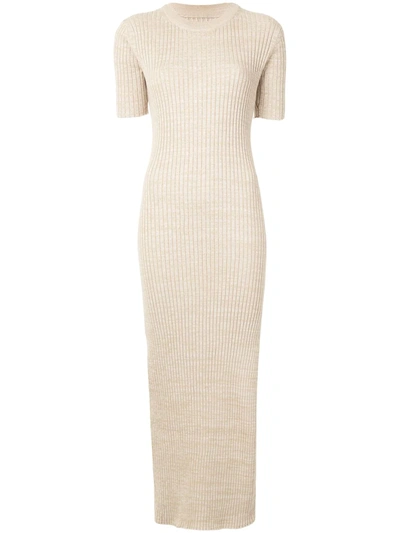 Anna Quan Melina Ribbed Jumper Dress In Neutrals