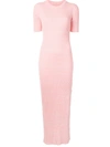 Anna Quan Melina Ribbed Dress In Pink