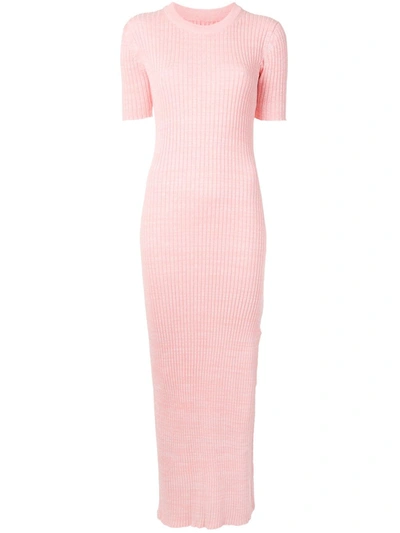 Anna Quan Melina Ribbed Dress In Pink