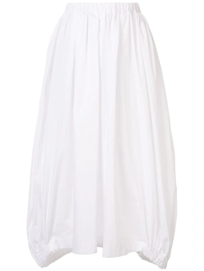 Comme Des Garçons Comme Des Garçons Pleated Elasticated Waist Skirt In White