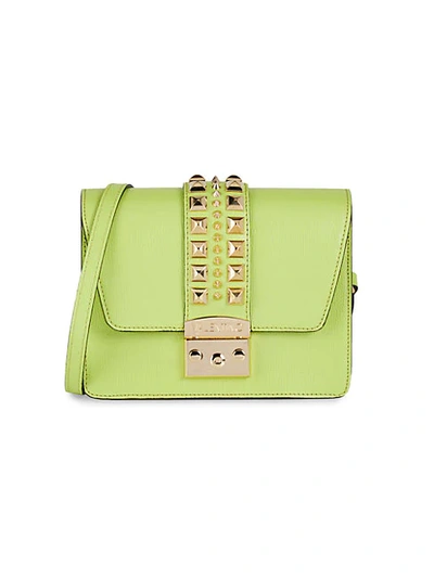 Valentino By Mario Valentino Benedicte Rockstud Leather Crossbody Bag In Lime