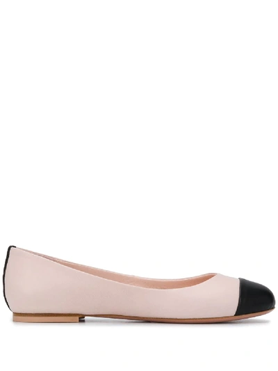 Anna Baiguera Ballerinas Chanel W/black Tip In Natur Black Sunset Pink