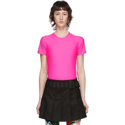 Junya Watanabe Light Jersey Stretch Nylon T-shirt In Pink