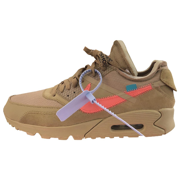 Pre-Owned Nike X Off-white Air Max 90 Beige Cloth Trainers | ModeSens