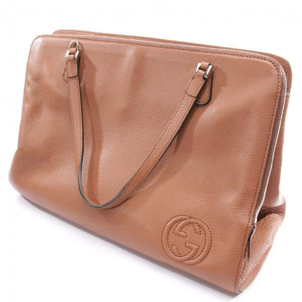Pre-Owned Gucci Brown Leather Handbag | ModeSens