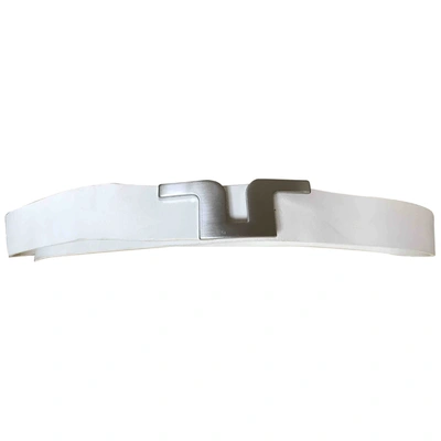 Pre-owned J. Lindeberg Leather Belt In White