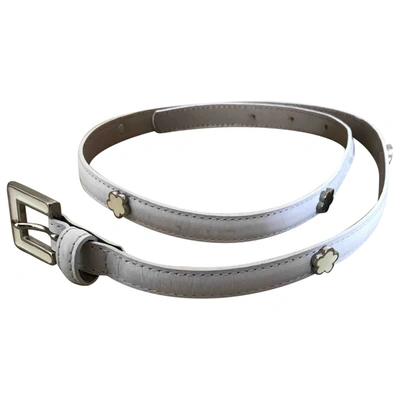 Pre-owned Blumarine Leather Belt In White