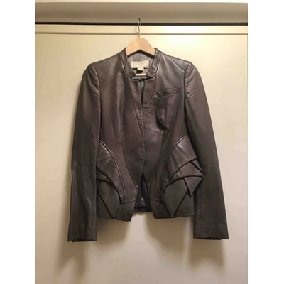 Pre-owned Antonio Berardi Leather Short Waistcoat In Anthracite