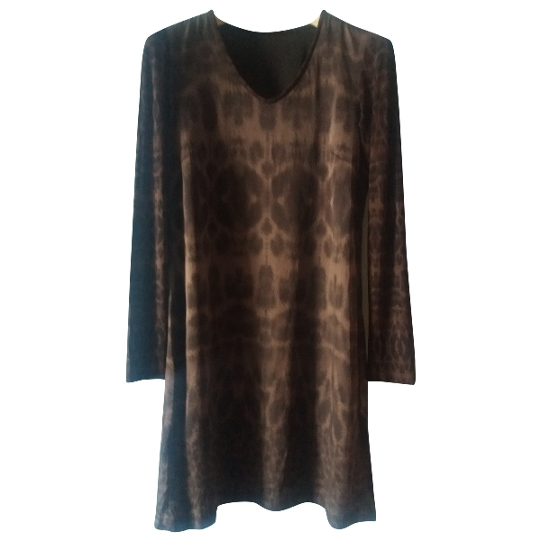 Pre-Owned Marc Cain Brown Silk Dress | ModeSens