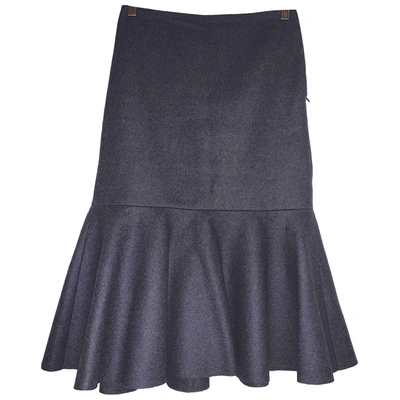 Pre-owned Dkny Wool Mid-length Skirt In Grey