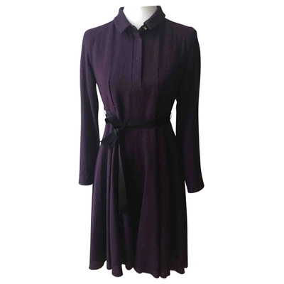 Pre-owned Paule Ka Wool Mid-length Dress In Purple