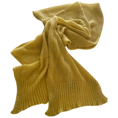 Pre-owned Liviana Conti Wool Scarf In Gold