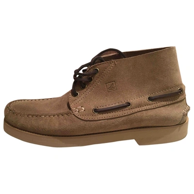 Pre-owned Sperry Leather Boots In Camel
