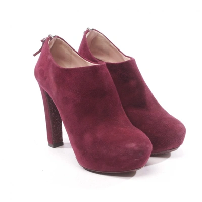 Pre-owned Miu Miu Ankle Boots In Purple