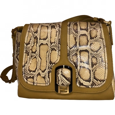 Pre-owned Fendi Silvana Beige Python Handbag