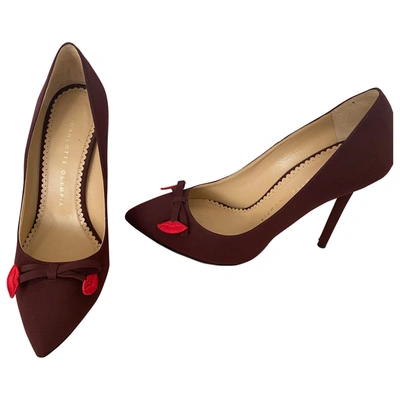 Pre-owned Charlotte Olympia Cloth Heels In Purple