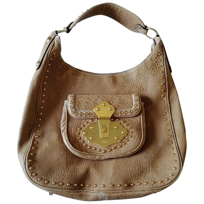 Pre-owned Emilio Pucci Leather Handbag In Beige