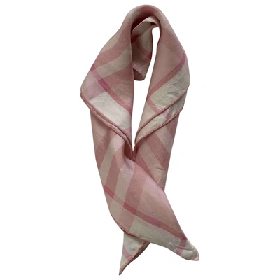 Pre-owned Burberry Silk Handkerchief In Pink