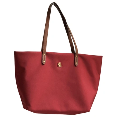 Pre-owned Lauren Ralph Lauren Pony-style Calfskin Handbag In Red
