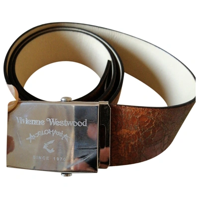 Pre-owned Vivienne Westwood Anglomania Leather Belt In Brown